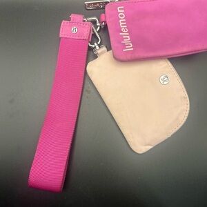 lululemon athletica Pink and Beige Key & Card Holder